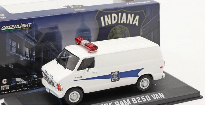 Dodge Ram B250 Van 1980 Indiana State Police cu vitrina plexiglass - 1/43 Greenlight