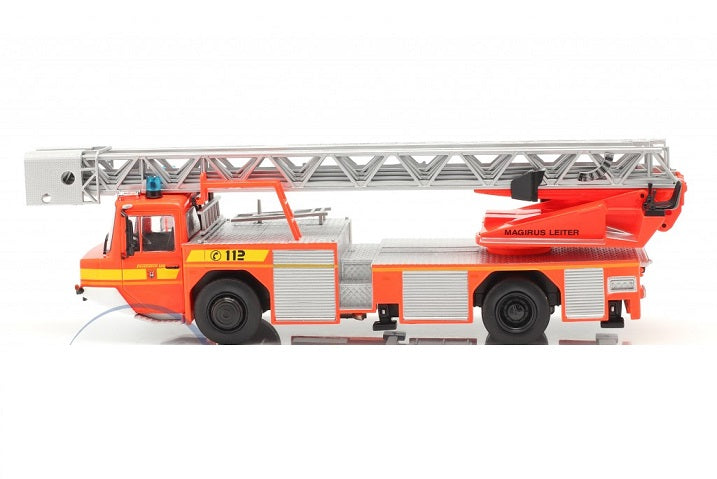 Iveco Magirus DLK 23-12 mit Drehleiter Feuerwehr Lam orange-rot - 1/43 Altaya