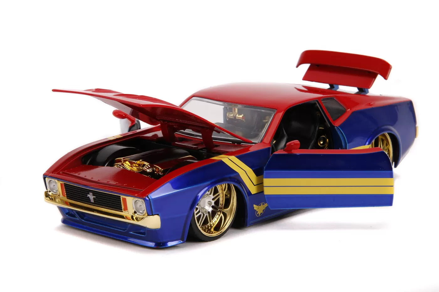 Ford Mustang Mach I 1973 cu figurina Captain Marvel - 1/24 Jada