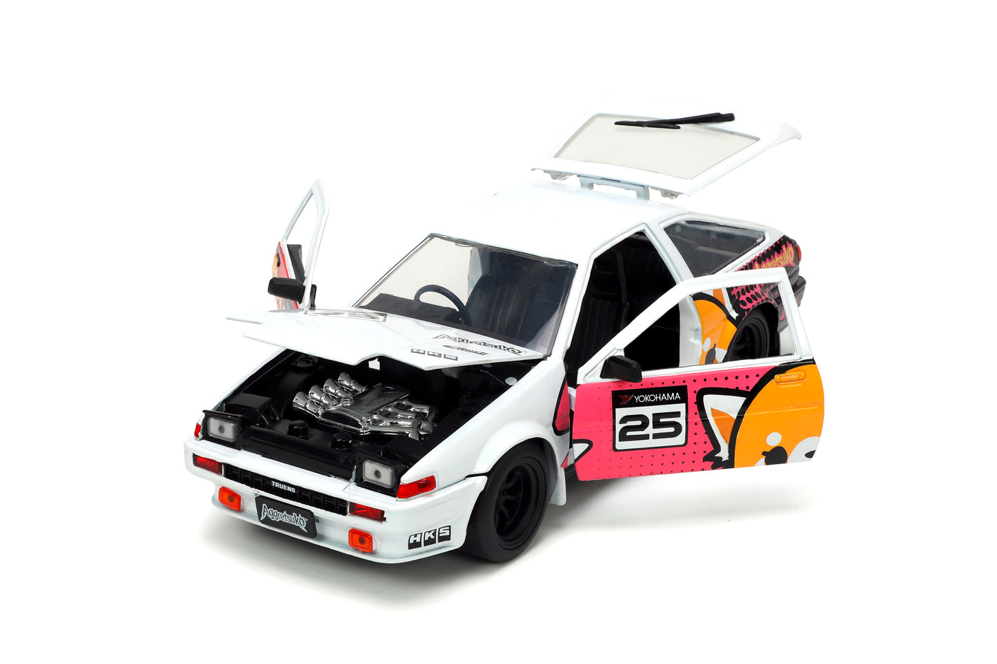 Toyota Trueno 1986 si figurina Aggretsuko - 1/24 Jada