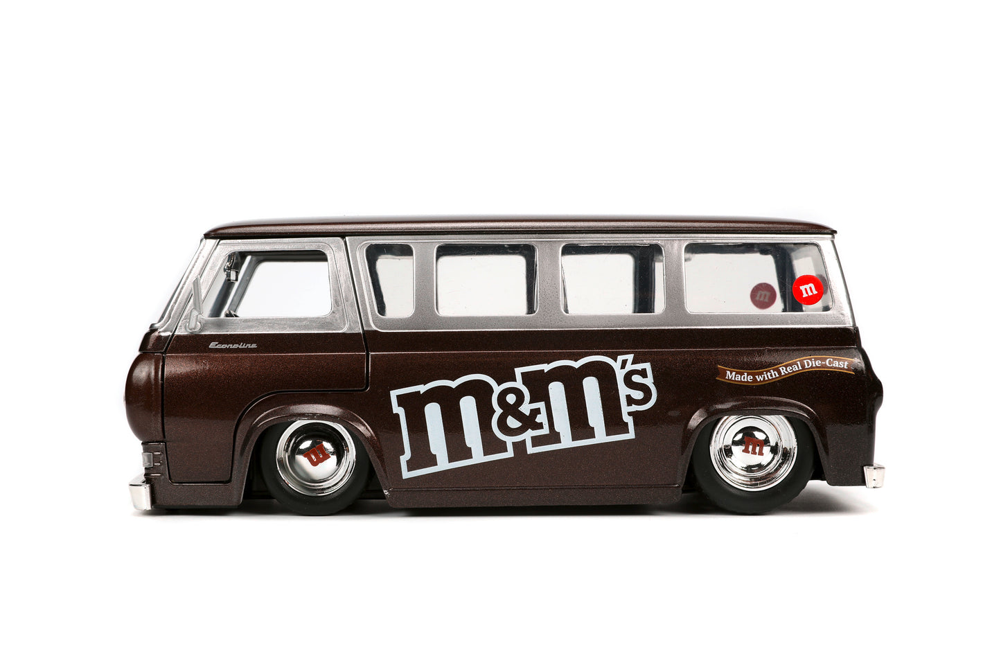 Ford Econoline 1965 cu figurina M&M's rosu - 1/24 Jada