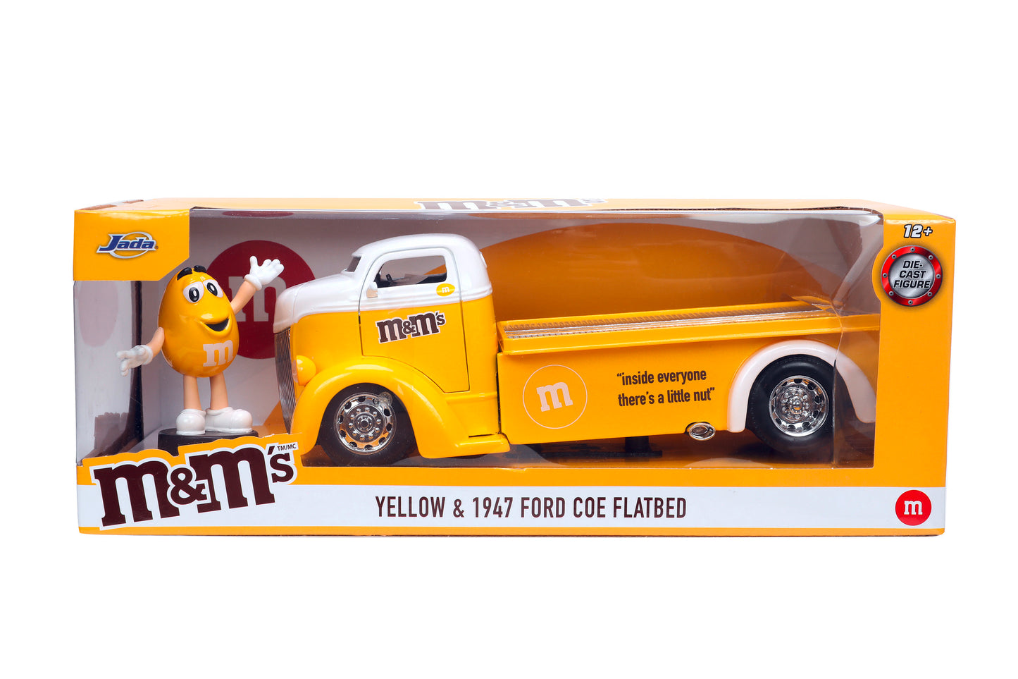 Ford Coe flatbed 1947 cu figurina galbena M&M's - 1/24 Jada