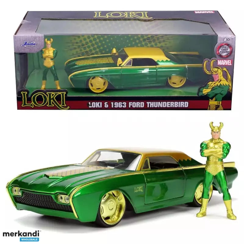 Ford Thunderbird 1963 cu figurina Loki - 1/24 Jada