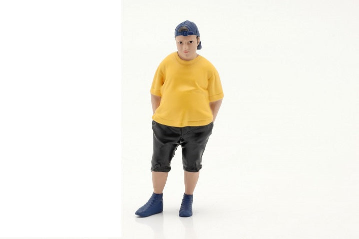 Figurina pentru diorama Barbat cu tricou galben - 1/18 American Diorama