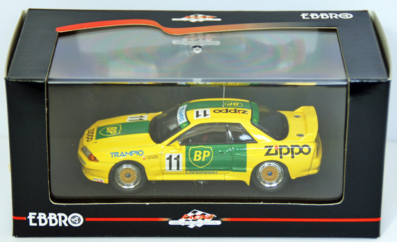 Nissan BP Trampio Skyline Gr.A 1993 #11 galben/verde cu vitrina plexiglass - 1/43 Ebbro