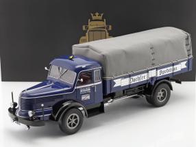 Krupp Titan SWL 80 flatbed truck Dachser with tarp 1950-54 (bleumarin) - 1/18 Road Kings