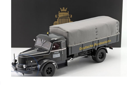 Camion Krupp Titan SWL 80 flatbed truck Deutsche Bundesbahn 1950 negru/gri - 1/18 Road Kings