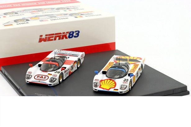 Set 2 machete Dauer Porsche 962 Winner 24h LeMans 1994 #35 si #36 cu vitrina plexiglass - 1/43 Werk83