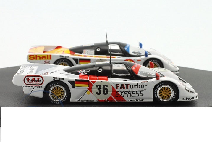 Set 2 machete Dauer Porsche 962 Winner 24h LeMans 1994 #35 si #36 cu vitrina plexiglass - 1/43 Werk83