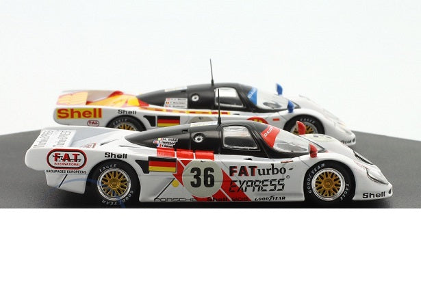 Set 2 machete Dauer Porsche 962 Winner 24h LeMans 1994 #35 si #36 cu vitrina plexiglass - 1/43 Werk83