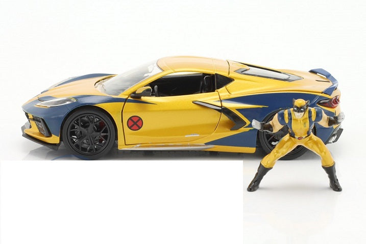 Chevrolet Corvette Stingray 2020 cu Figurina Wolverine - 1/24 Jada