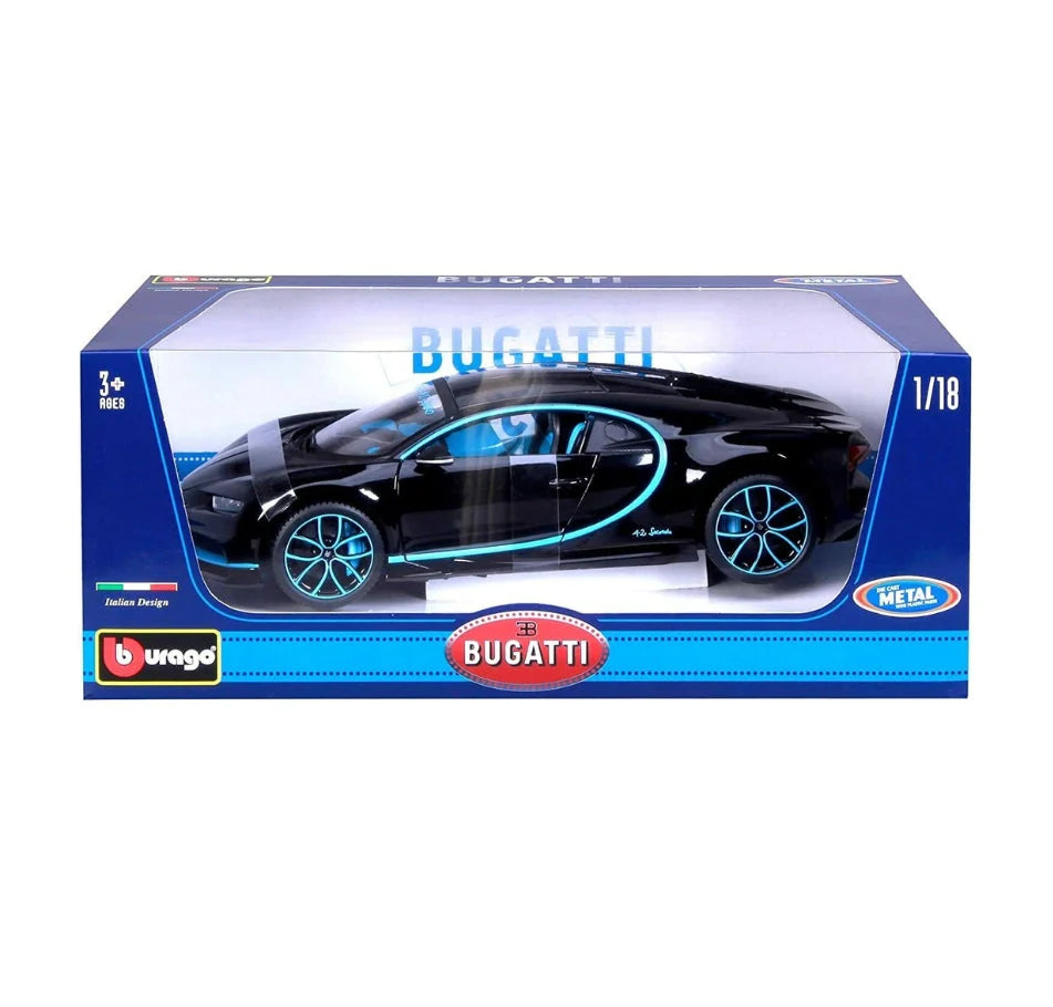 Bugatti Chiron 42 Secunde (negru/bleu) - 1/18 Bburago