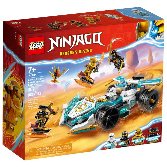 LEGO Ninjago 71791 - Masina de curse Spinjitzu a lui Zane cu puterea dragonului (307 piese)