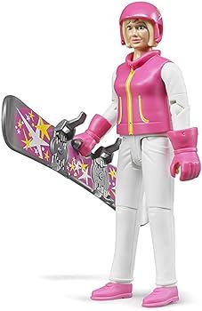 Figurina Femeie Blonda cu placa snowboard 10cm 60420 - Bruder