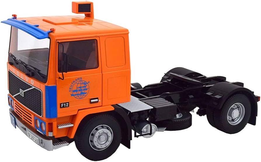 Camion Volvo F12 1977 portocaliu/albastru/negru - 1/18 Road Kings