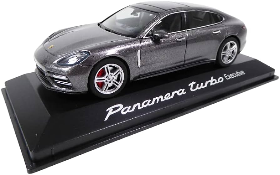 Porsche Panamera Turbo Executive gri cu vitrina plexiglass - 1/43 Herpa