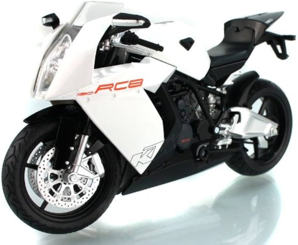 Motocicleta KTM RC8 alba - 1/12 Automaxx