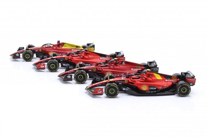 Set 4 machete Formula 1 Ferrari  Leclerc/Sainz 2022-2023 - 1/43 Bburago