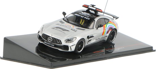 Mercedes-Benz AMG GT-R Safety Car 2020 gri/curcubeu cu vitrina plexiglass - 1/43 Ixo Models