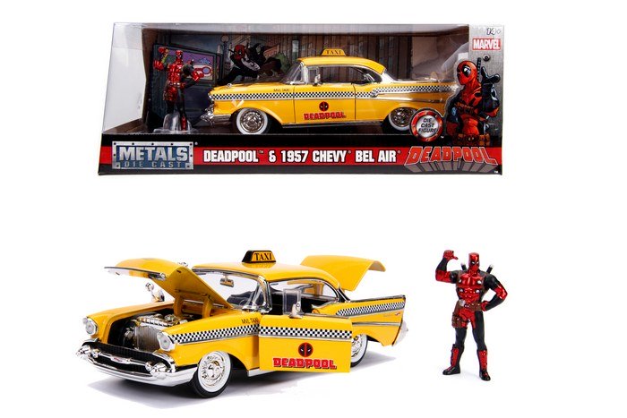 Chevy Bel Air 1957 si figurina Deadpool - 1/24 Jada