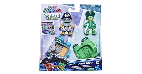 Set 2 figurine Eroi in pijama cu 2 vehicule - Gekko si Pirate Robot