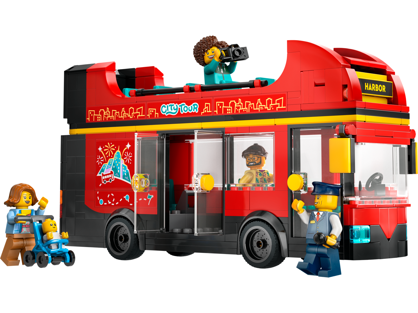 LEGO City 60407- Autobuz turistic rosu cu etaj (384 piese)