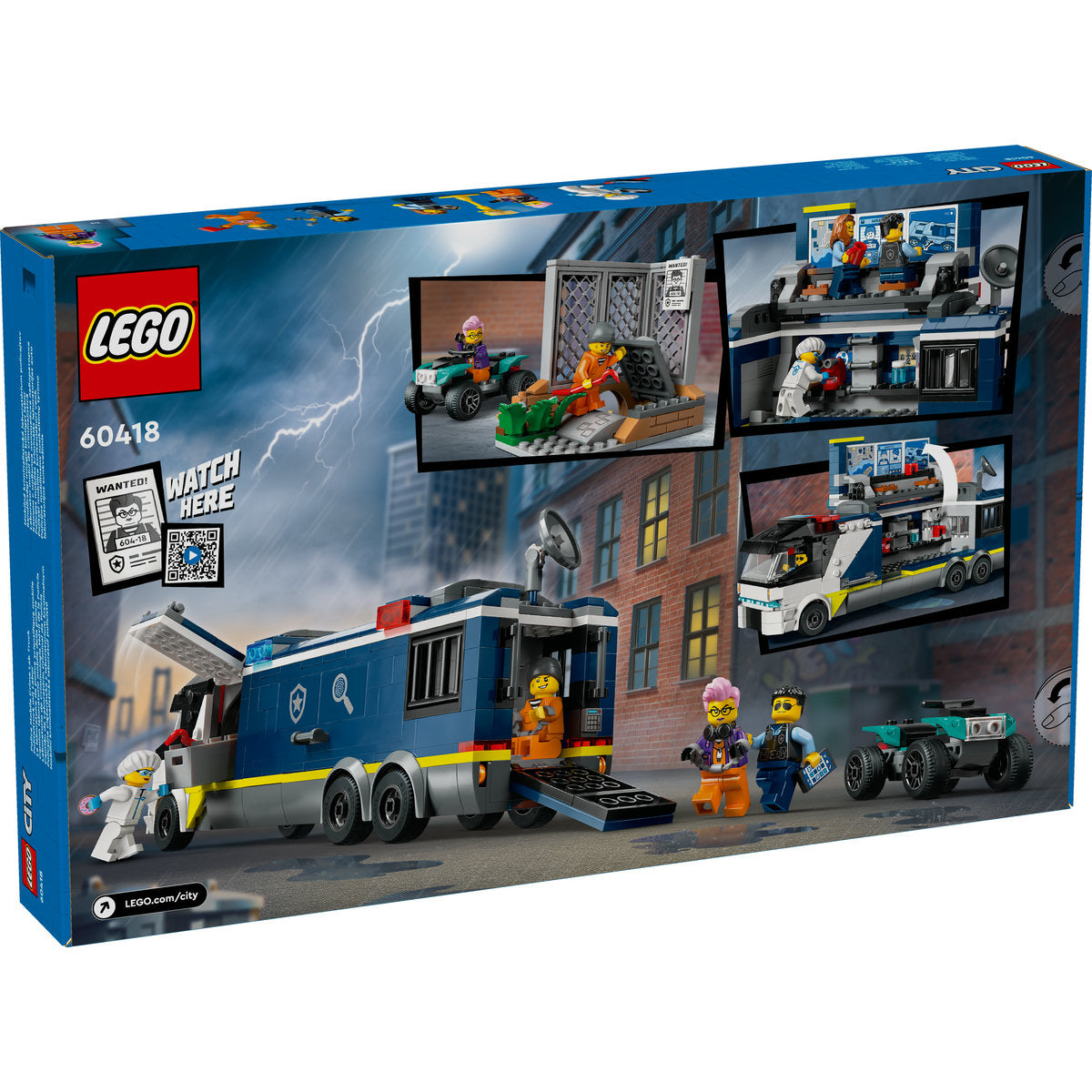 LEGO City 60418 - Laborator mobil de criminalistica (674 piese)