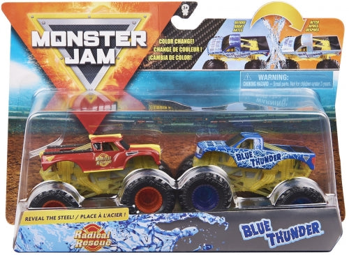 Set 2 masini Monster Jam,  Radical Rescue si Blue Thunder - 1/64