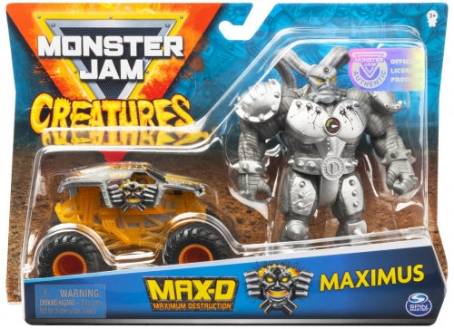 Set Monster Jam- Masinuta Max-D si figurina Maximus