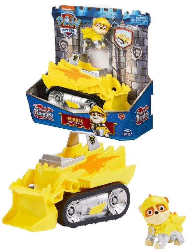 Masinuta Paw Patrol Rescue Knights Deluxe Vehicle - RUBBLE