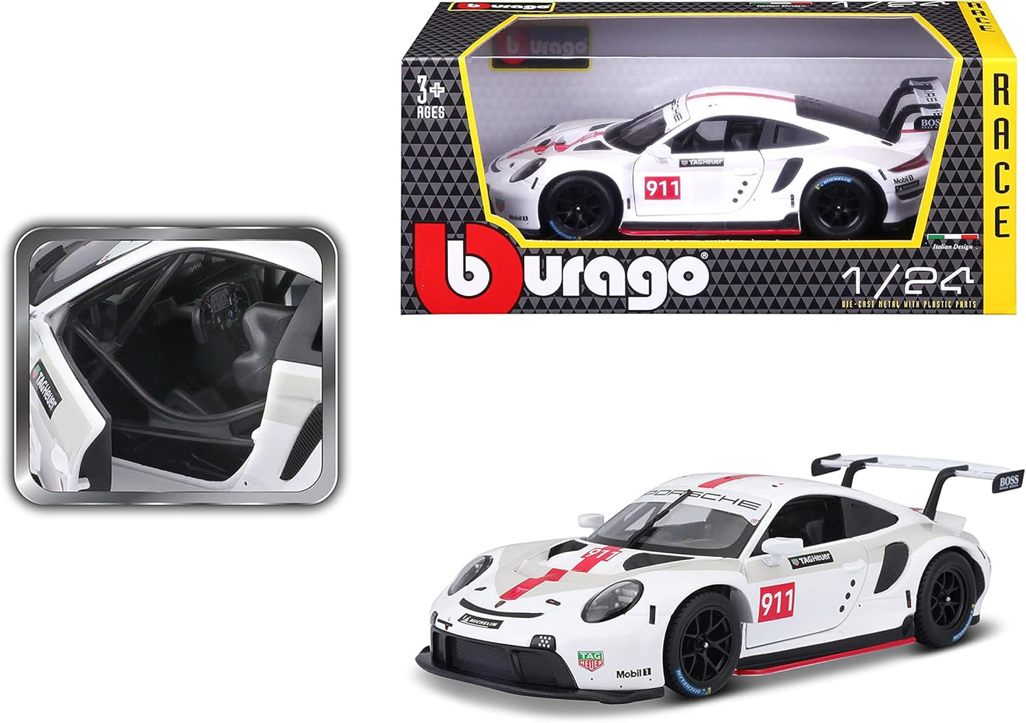 Porsche 911 RSR ( alb ) - 1/24 Bburago