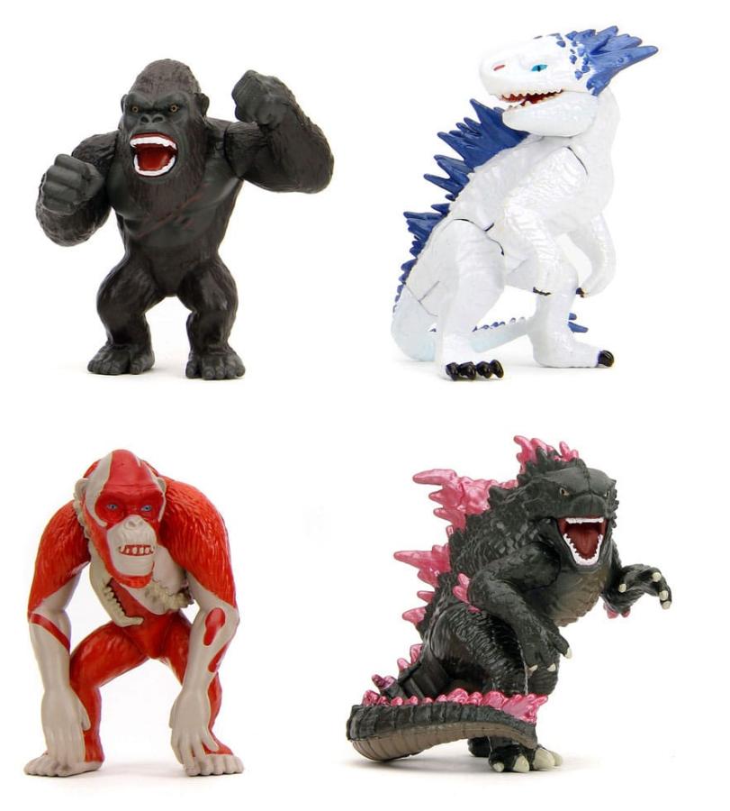 Set 4 figurine metalice 6,5cm Godzilla Kong - Jada