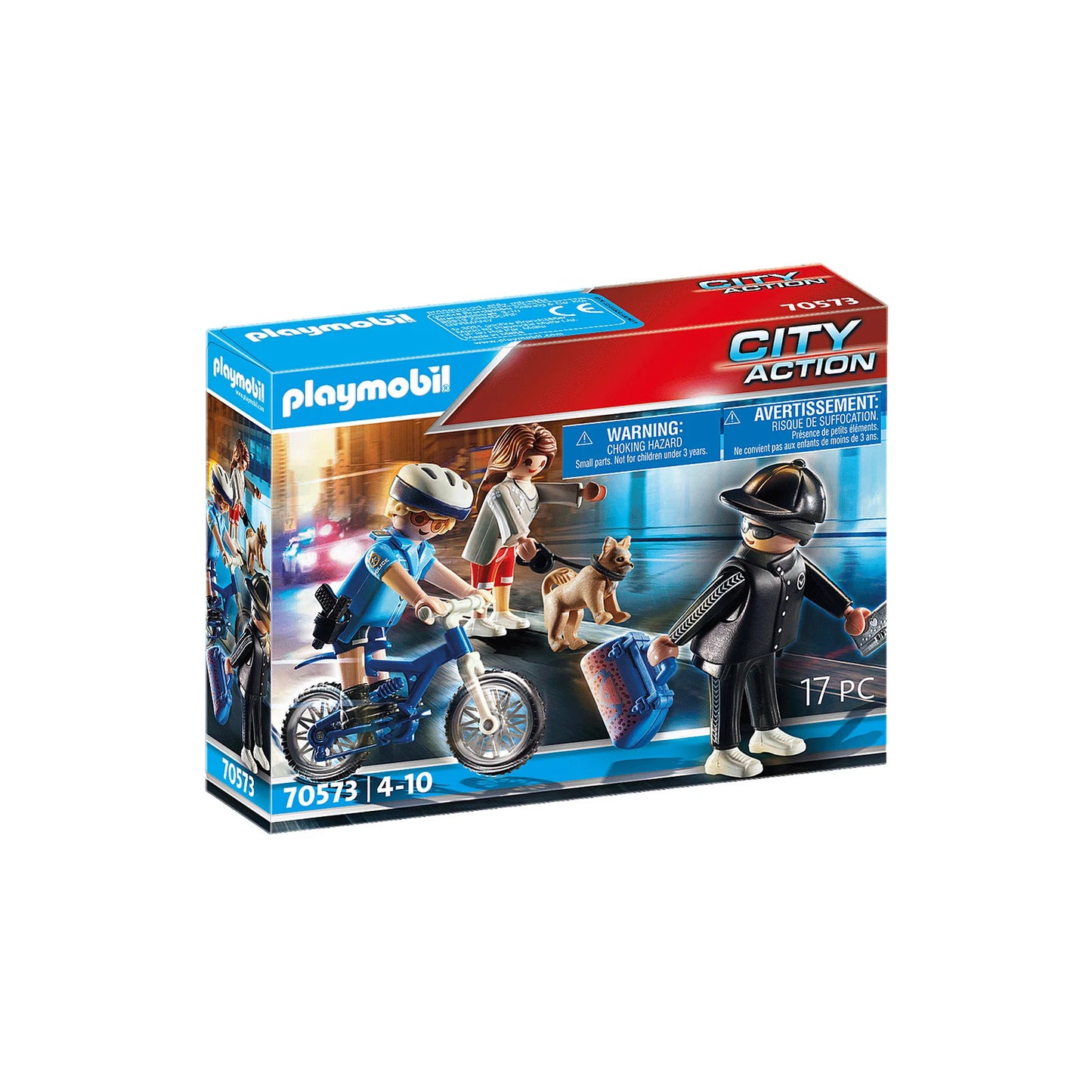 Playmobil City Action Police 70573 - Politist pe bicicleta si hot