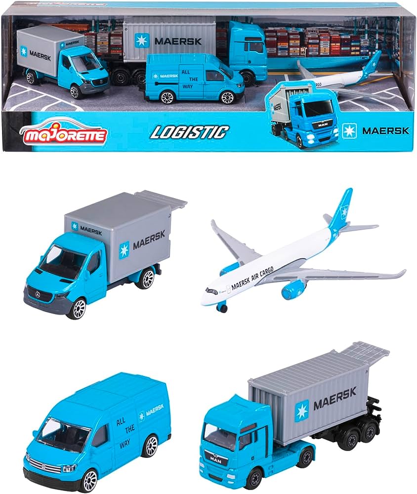 SET 4 machete Logistica Maersk - 1/64 Majorette