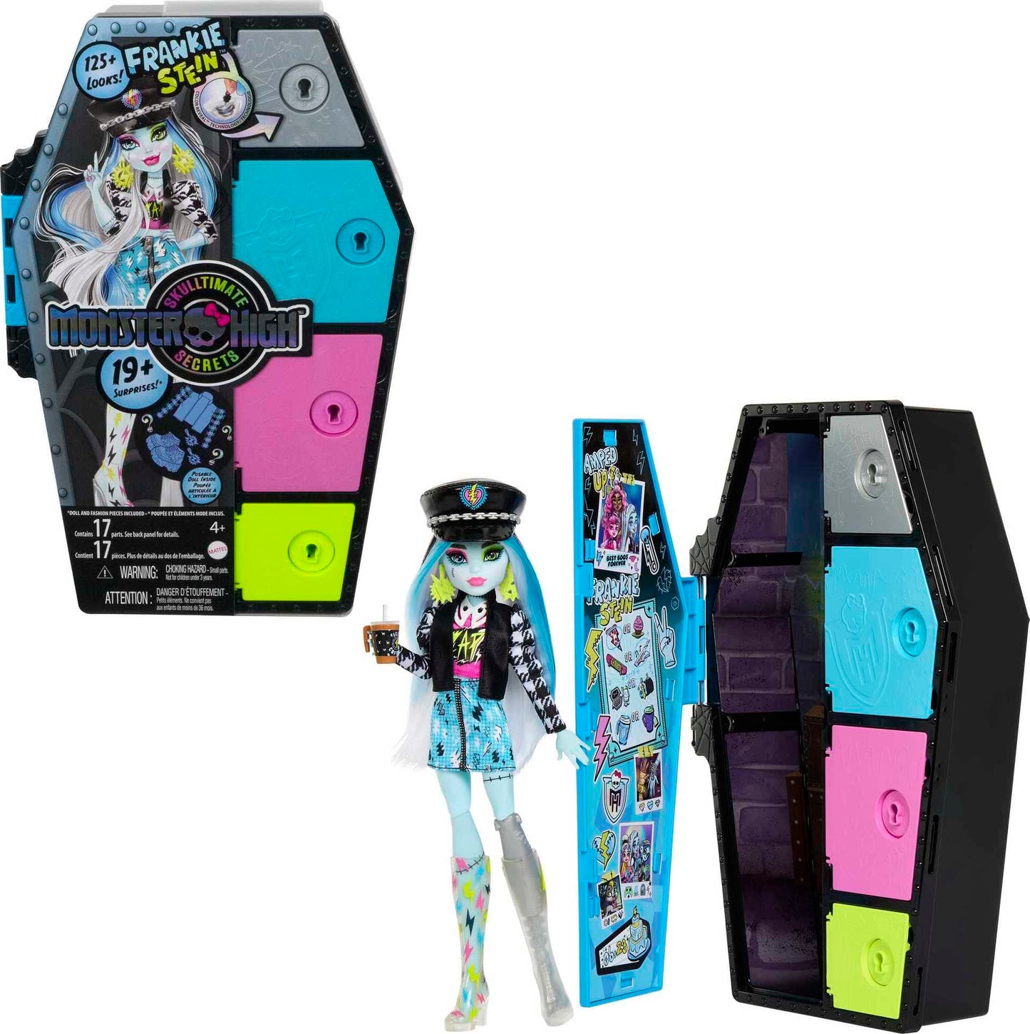 Papusa Monster High - Frankie Stein cu 19 surprize