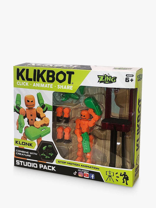 Figurina Robot articulat transformabil KlikBot Studio Pack - Portocaliu cu verde