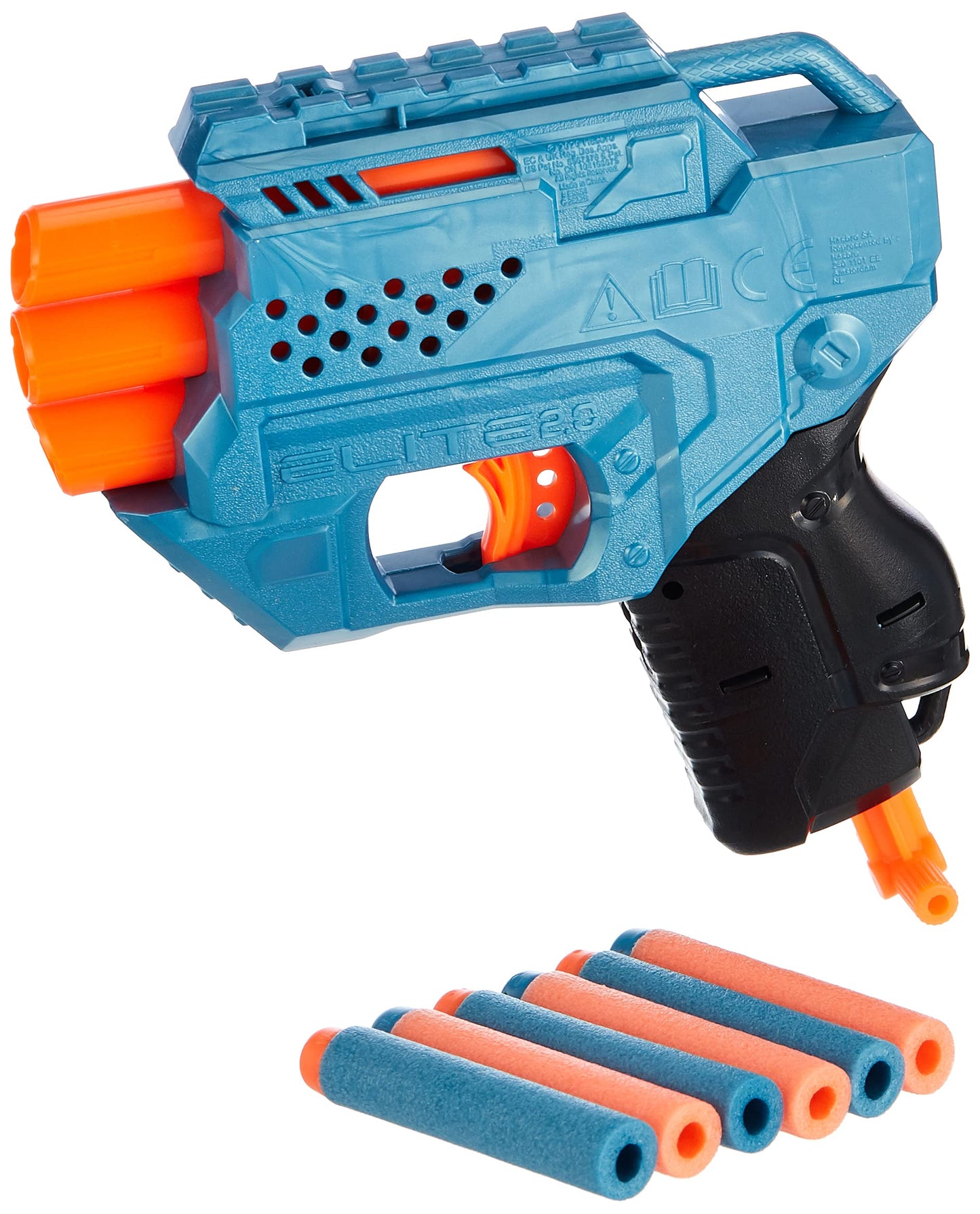 Pistol Nerf Elite 2.0 Trio TD-3 cu 6 gloante