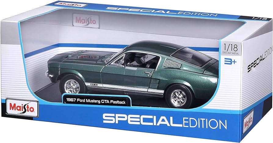 Ford Mustang Gta Fastback verde 1967 - 1/18 Maisto