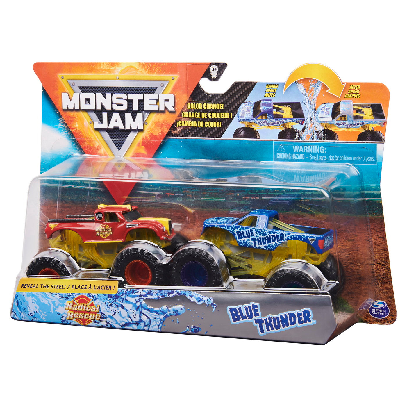 Set 2 masini Monster Jam,  Radical Rescue si Blue Thunder - 1/64