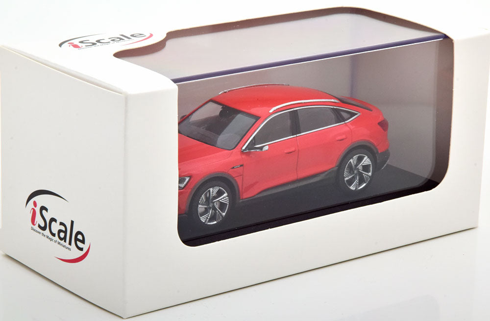 Audi e-tron Sportback catalunya red cu vitrina plexiglass - 1/43 IScale