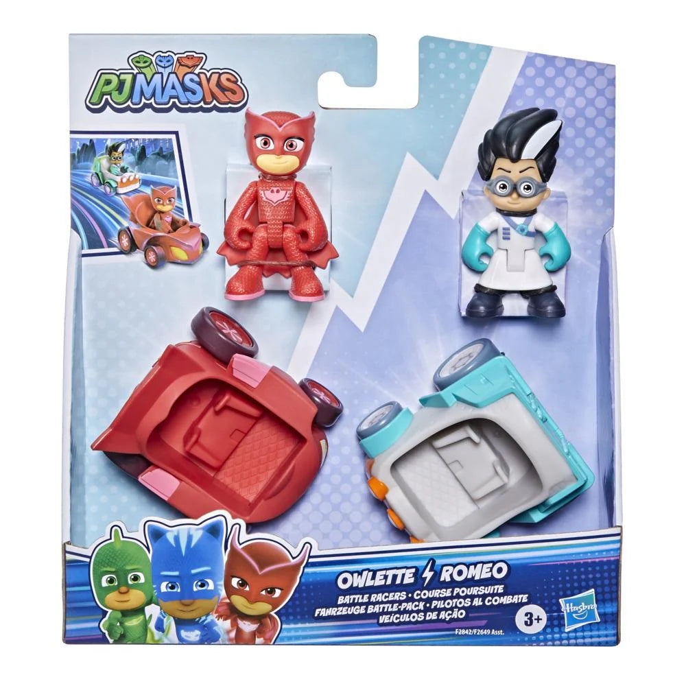 Set 2 figurine Eroi in pijama cu vehicule - Owlette si Romeo