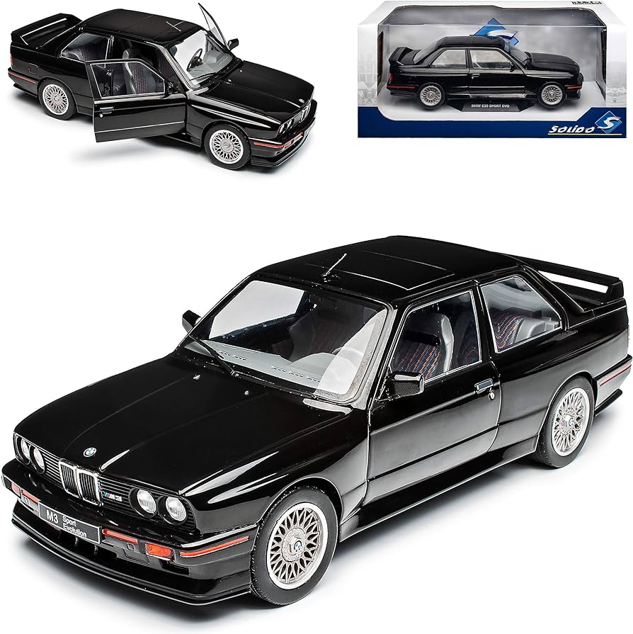 BMW E30 sport Evo 1990 negru - 1/18 Solido