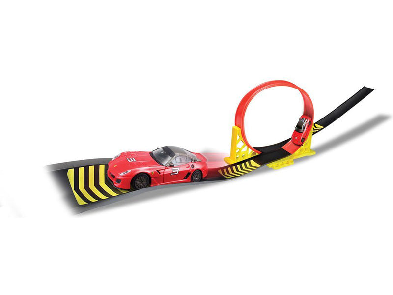 Set Ferrari Race&Play single loop cu masinuta metalica inclusa - 1/43 Bburago