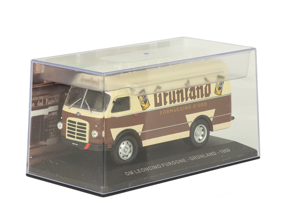 Om Leoncino Furgone - Grunland 1959 cu vitrina plexiglass - 1/43 Altaya