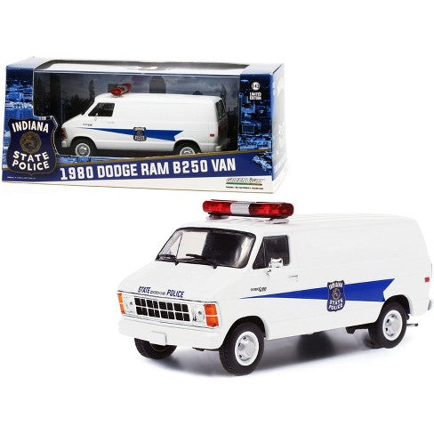 Dodge Ram B250 Van 1980 Indiana State Police cu vitrina plexiglass - 1/43 Greenlight