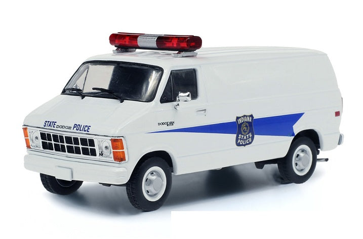 Dodge Ram B250 Van 1980 Indiana State Police cu vitrina plexiglass - 1/43 Greenlight