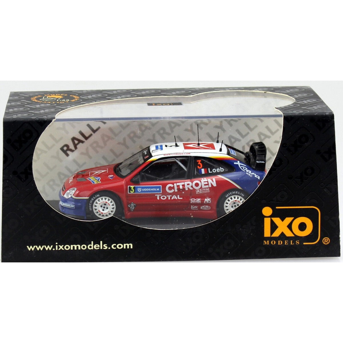 Citroen Xsara Wrc #3 Winner Swedish Rally 2004 S.Loeb - D.Elena cu vitrina plexiglass - 1/43 IxoModels