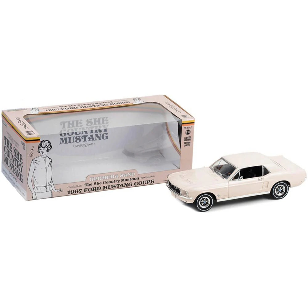 Ford Mustang Coupe 1967 "The She Country Mustang" Bermuda Sand - 1/18 Greenlight