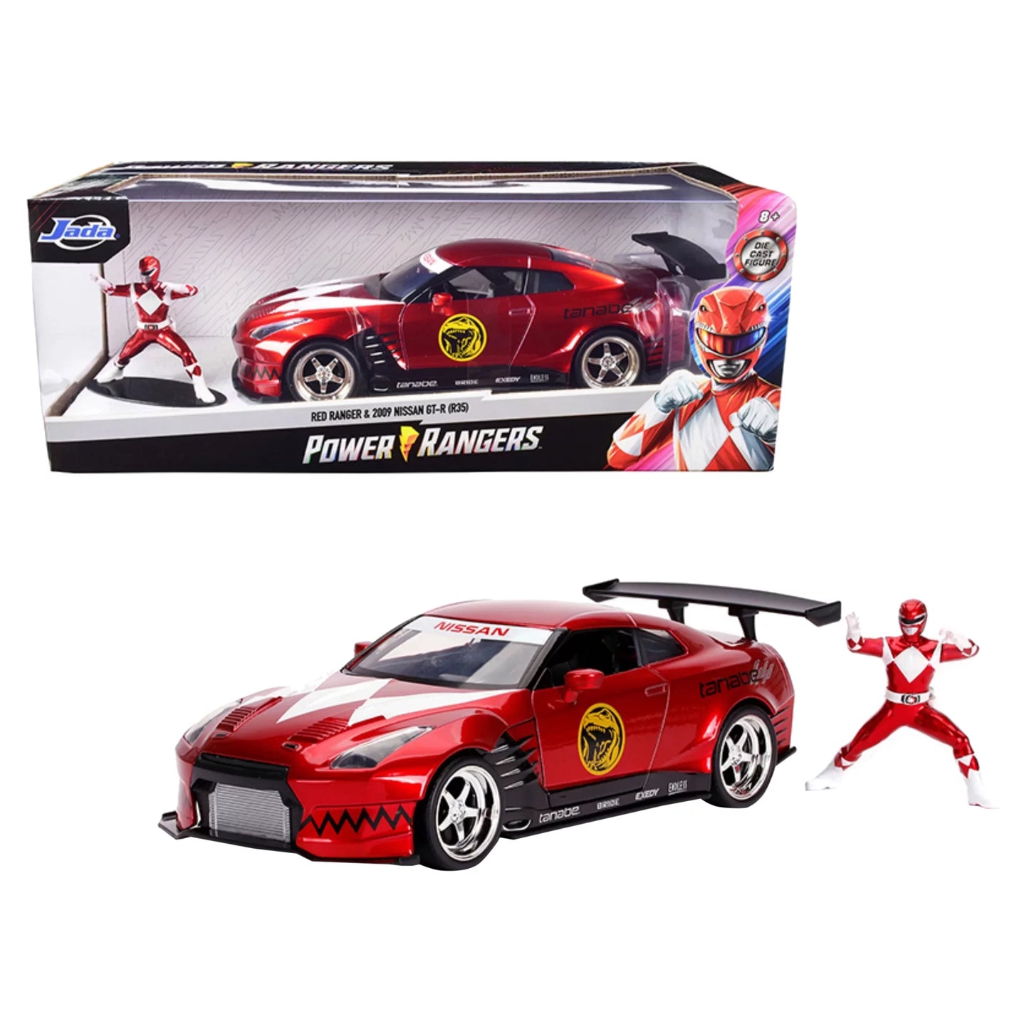 Nissan GT-R 2009 R35 & Figurina Red Ranger - 1/24 Jada