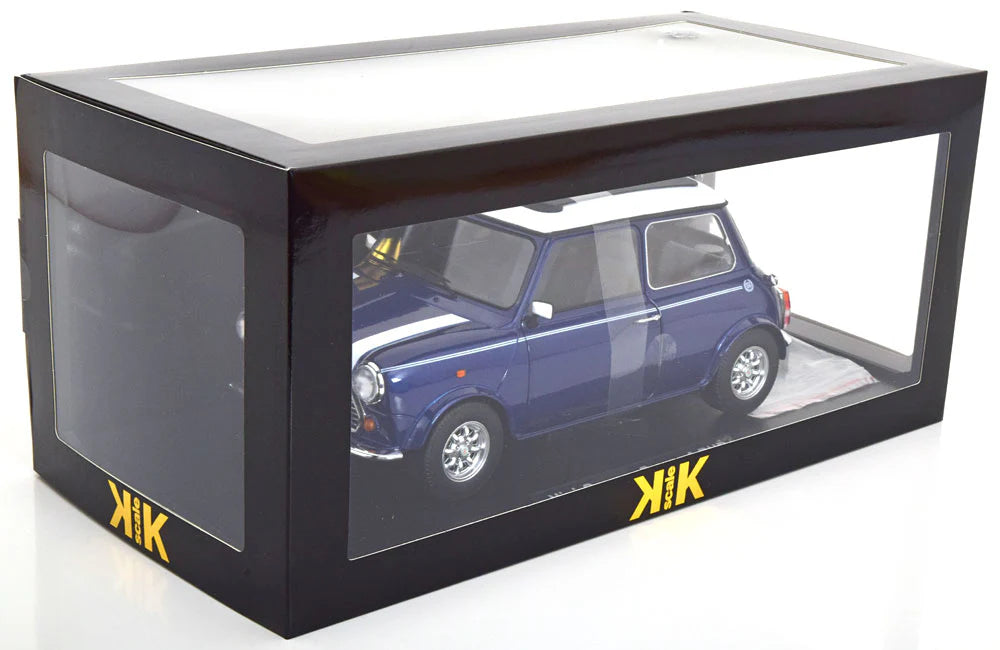 Mini Cooper albastru/alb Sunroof cu volan pe stanga - 1/12 KK-Scale